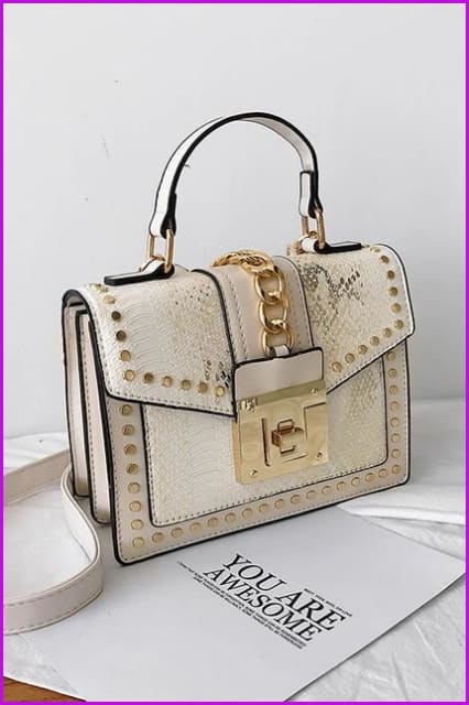 7 Colors Snake Pattern Rivet PU Handbag/Cross Body Bag F097 - Furdela
