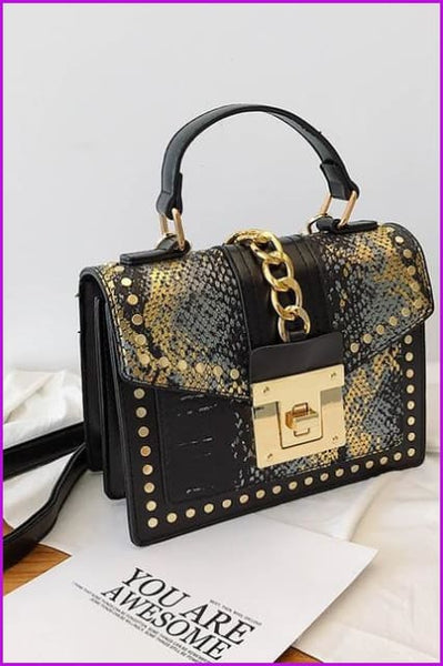 7 Colors Snake Pattern Rivet PU Handbag/Cross Body Bag F097 - Furdela