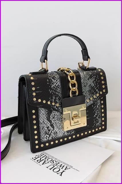 7 Colors Snake Pattern Rivet PU Handbag/Cross Body Bag F097 - Furdela