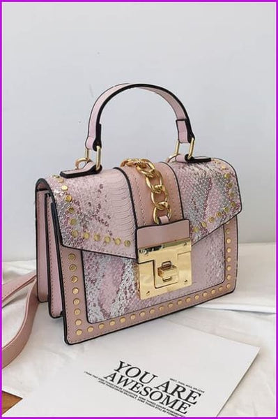 7 Colors Snake Pattern Rivet PU Handbag/Cross Body Bag F097 - Furdela