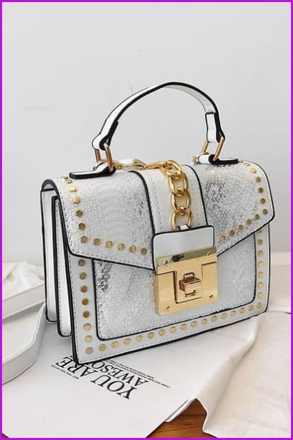 7 Colors Snake Pattern Rivet PU Handbag/Cross Body Bag F097 - Furdela
