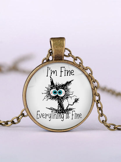 JFN I&#x27;M FINE Graffiti Time Jewel Necklace  QI117