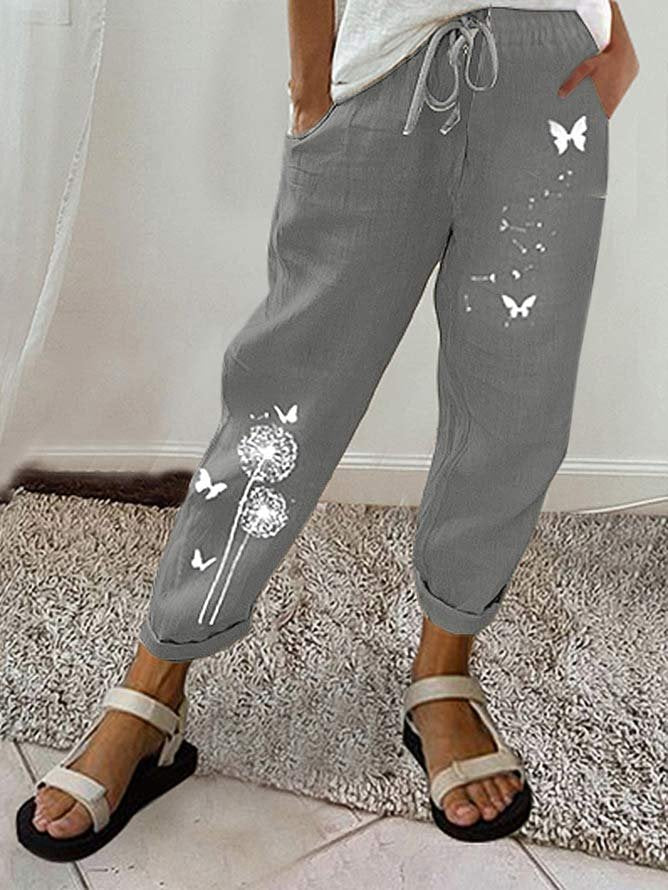 Loose Linen Cotton And Linen Dandelion Pants  WX63