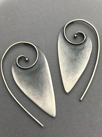 Retro Simple Silver Earrings Female Casual Daily Jewelry AD1009