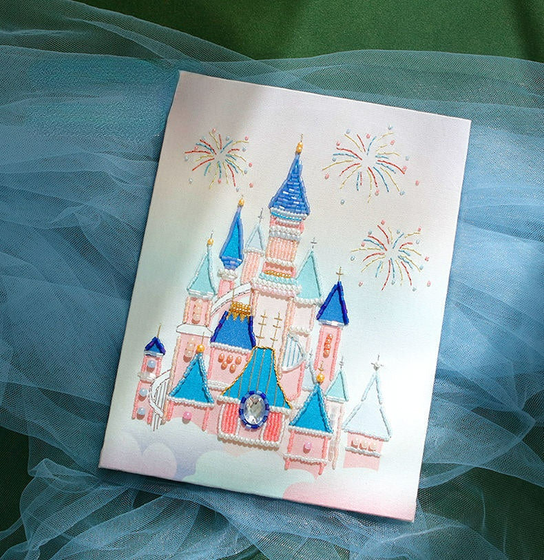 DIY castle embroidery decoration