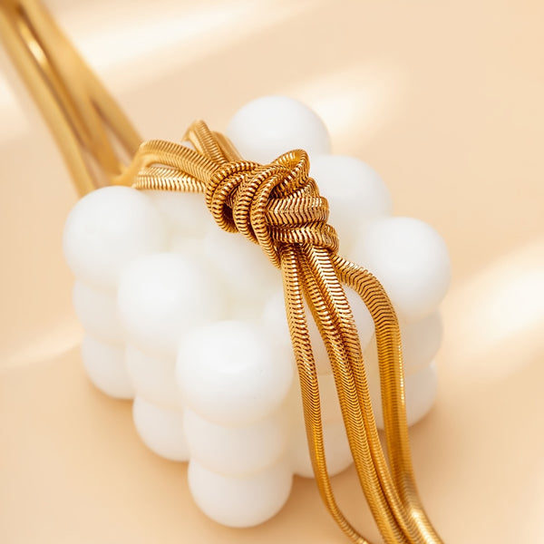 Multi-layer Knotted Chain Design Choker HT5877 Furdela