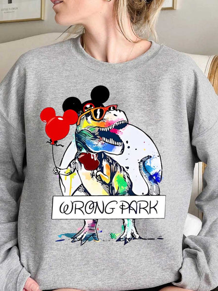Plus Size Cartoon Letter Print Sweatshirt AT9035