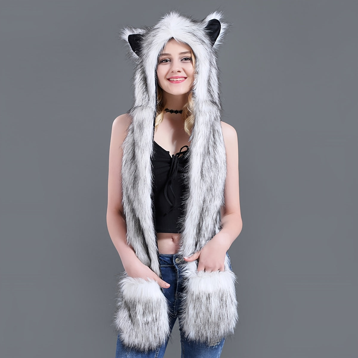 Women Anime Spirit Animal Hood TH4257 Furdela