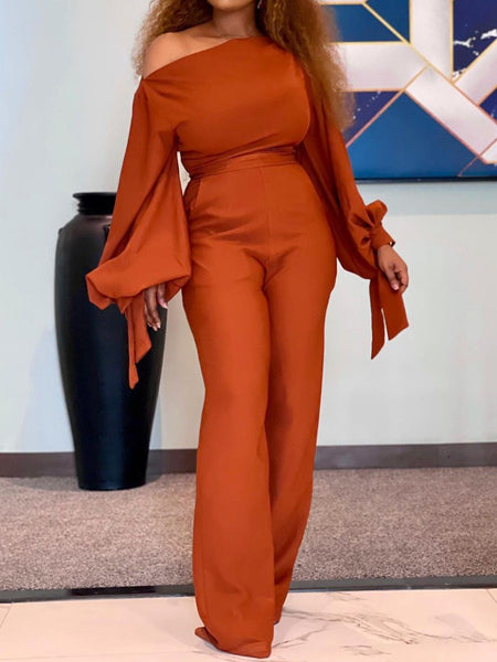 One Shoulder Bandage Design Wide Leg Jumpsuit BO5047 Furdela