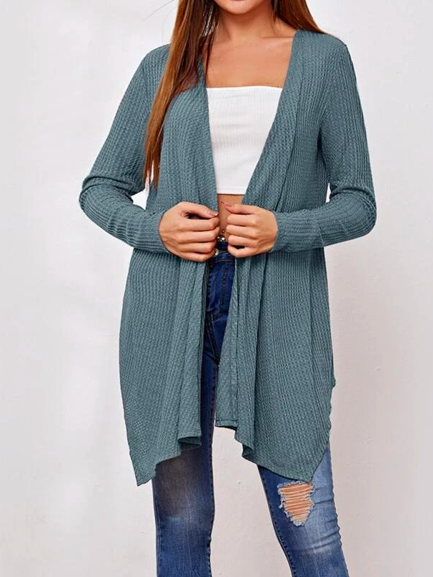 Plain Loose Cross Neck Casual Other Coat OY11