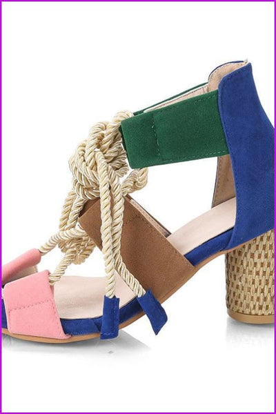 8 Colors Fashion Rope Pumps High Heel Sandal Shoes F174 - Furdela