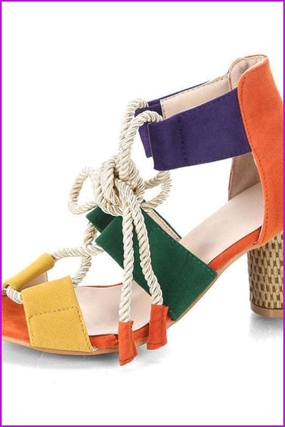 8 Colors Fashion Rope Pumps High Heel Sandal Shoes F174 - Furdela