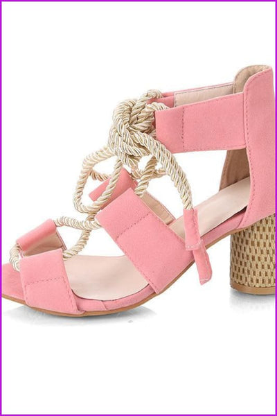 8 Colors Fashion Rope Pumps High Heel Sandal Shoes F174 - Furdela