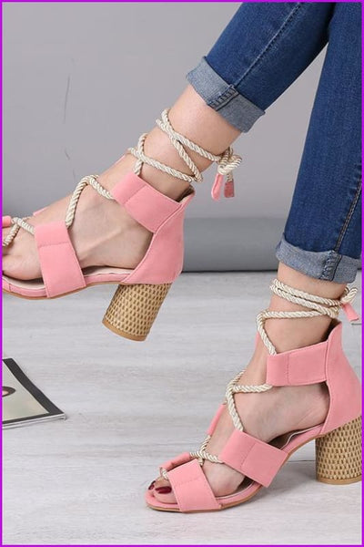 8 Colors Fashion Rope Pumps High Heel Sandal Shoes F174 - Furdela