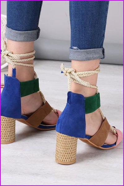 8 Colors Fashion Rope Pumps High Heel Sandal Shoes F174 - Furdela