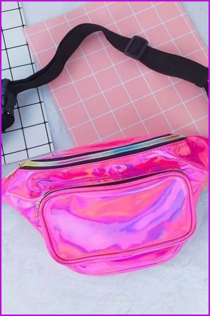 8 Colors Hologram Fanny Pack Waist Bag F052 - Furdela