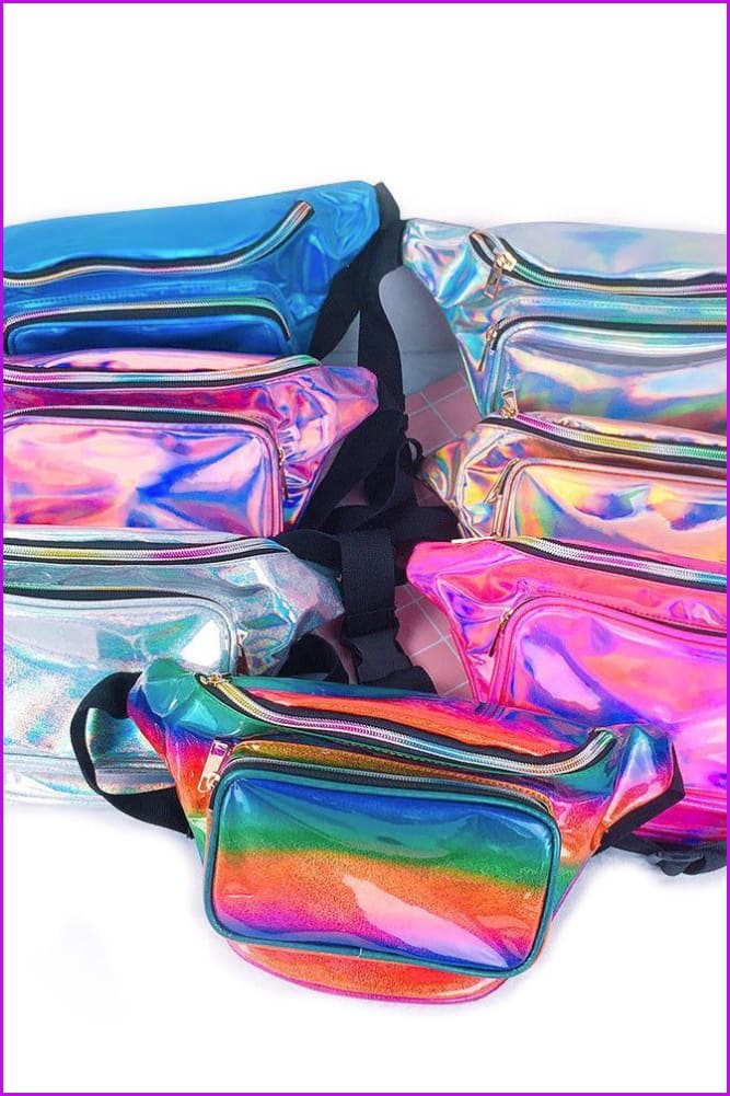 8 Colors Hologram Fanny Pack Waist Bag F052 - Furdela