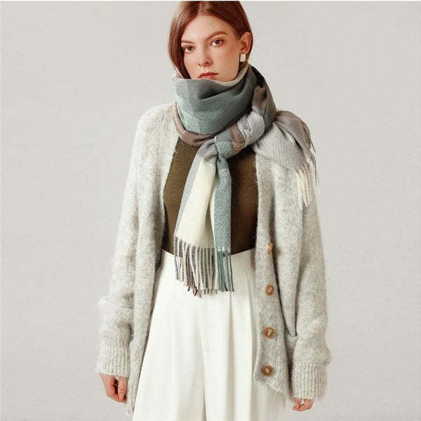 8 Colors Warm Wool Scarf Showl - Furdela Wholesale