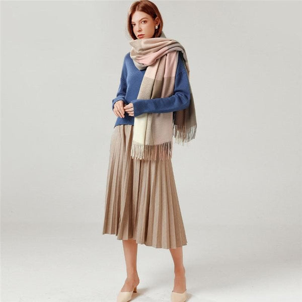 8 Colors Warm Wool Scarf Showl - Furdela Wholesale