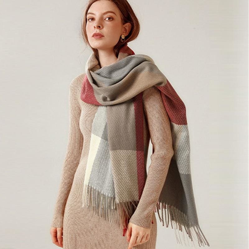8 Colors Warm Wool Scarf Showl - Furdela Wholesale