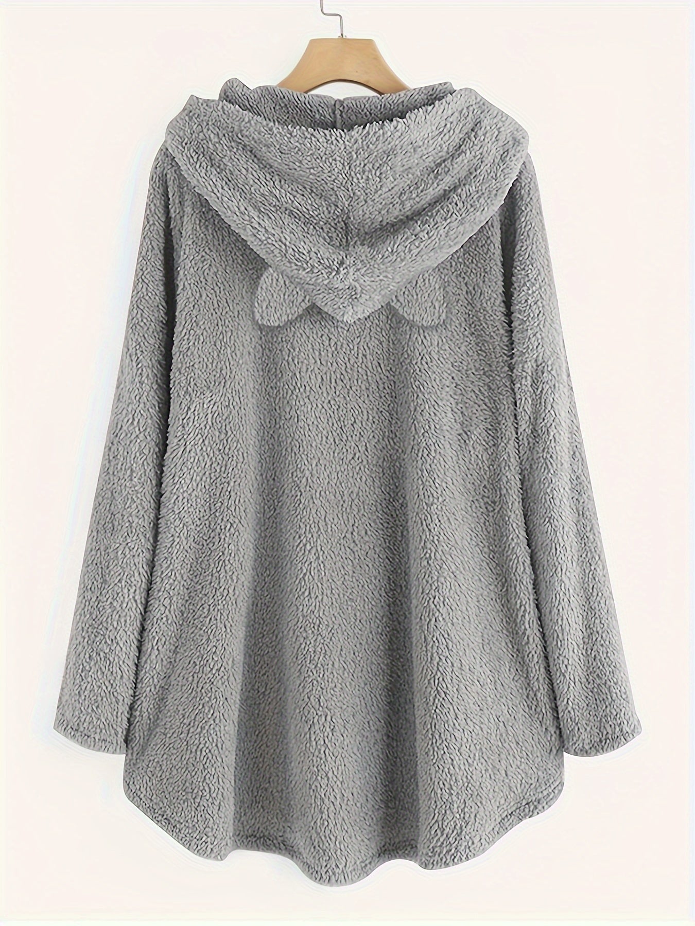 Graphic Print Fluffy Loose Cat Ears Hoodie RK7354 Furdela