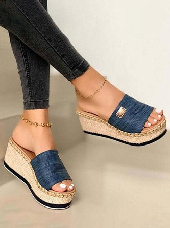 Resort Hemp Rope Sole Wedge Sandals VE3