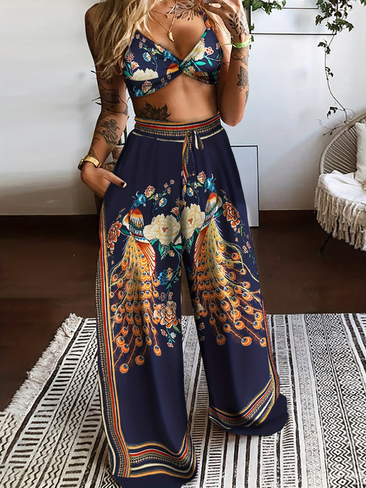 Boho Butterfly Print Two-piece Set DJ2574 Furdela