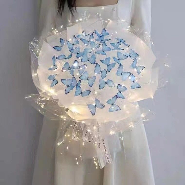 DIY Butterfly Wish you the best Flower Led Bouquet - Furdela