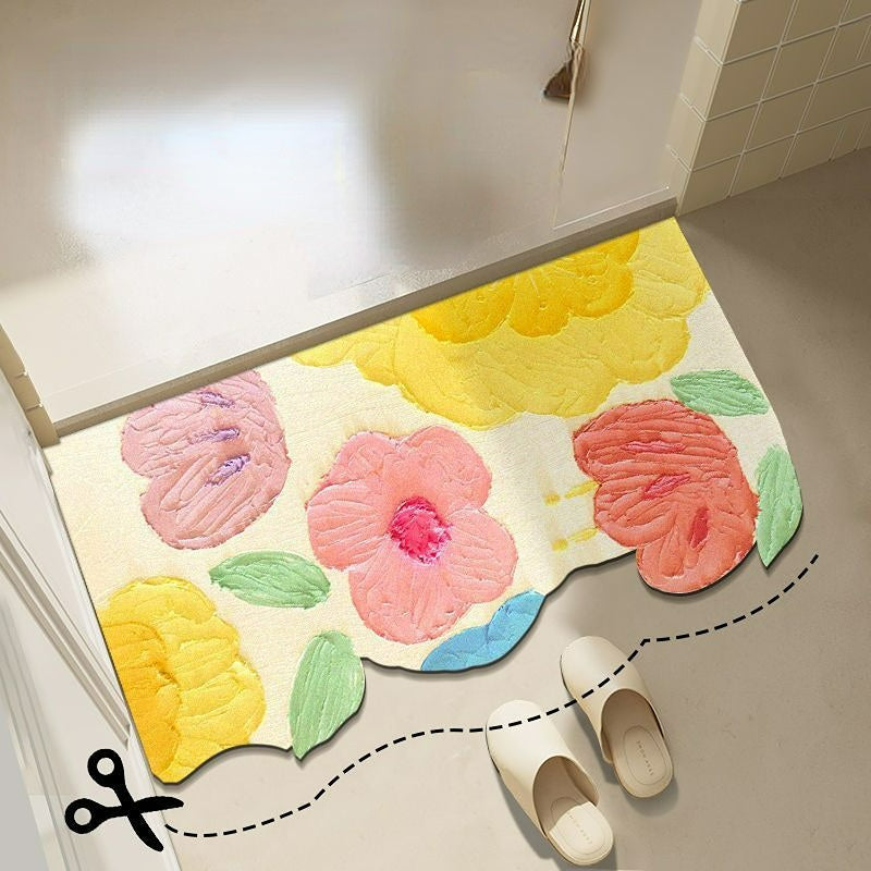 Diatom mud oil painting foot mat bathroom mat