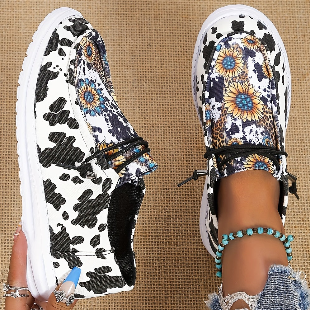 Women's Sunflower Print Canvas Shoes RE2574 Furdela