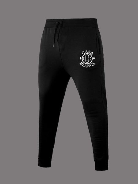 Letter Print Drawstring Sweatpants AT8037