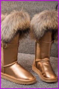 9 Color Fox Fur Middle Boots - Furdela