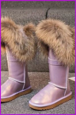 9 Color Fox Fur Middle Boots - Furdela