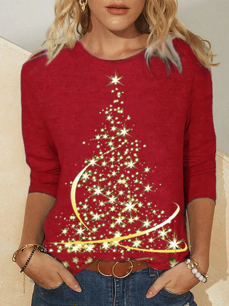 Christmas tree Crew Neck T-shirt  QH107