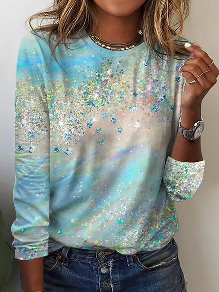 Casual Ombre Regular Fit Crew Neck T-Shirt  cc158