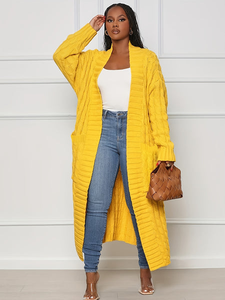 Long Length Cable Knit Cardigan TF8521 Furdela