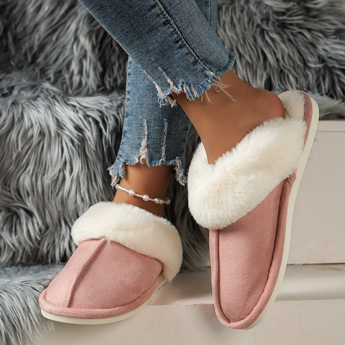 Women's Fluffy Furry Slippers RG7412 Furdela