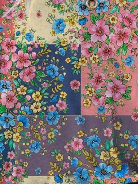 Cotton-Blend Floral Short Sleeve Vintage T-Shirts TY1047