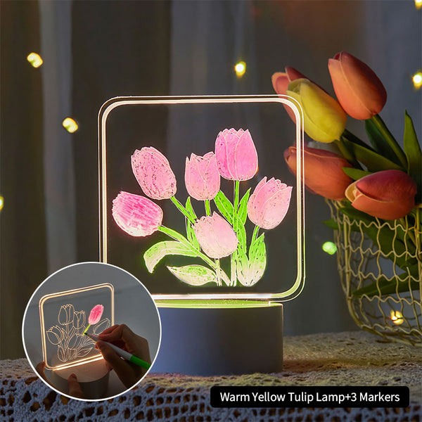DIY Hand-made Painting Tulip Night Light