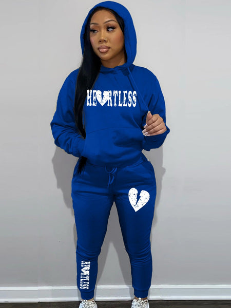 Broken Heart Letter Print Tracksuit Set AR5047