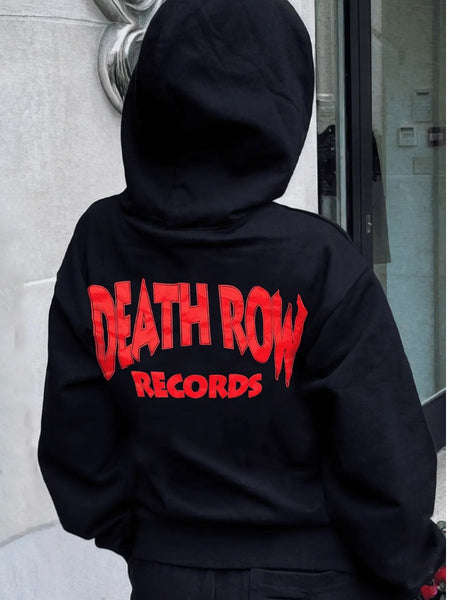 Hooded Collar Letter Print Hoodie AT9033