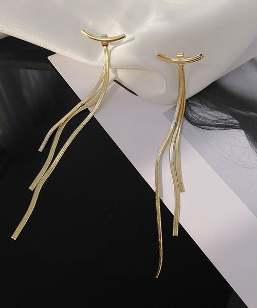 Art Gold Alloy Tassel Drop Earrings LY1810