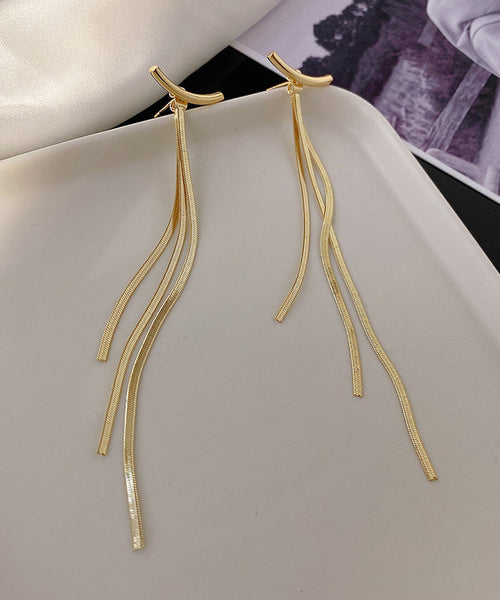 Art Gold Alloy Tassel Drop Earrings LY1810