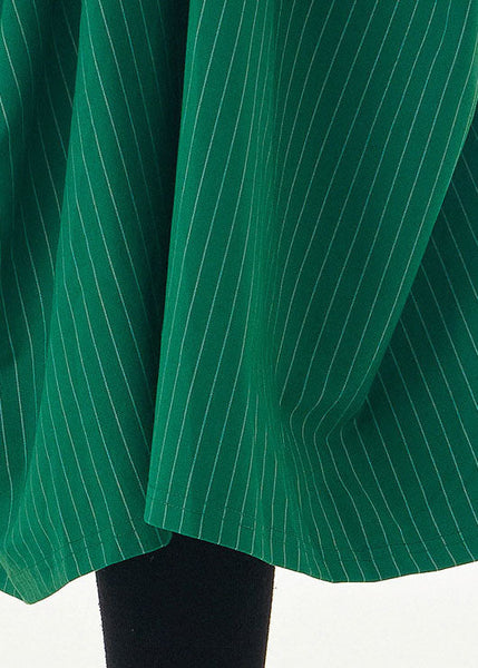 Art Green Striped Pockets Wrinkled Patchwork Cotton Wide Leg Pants Spring LY1147