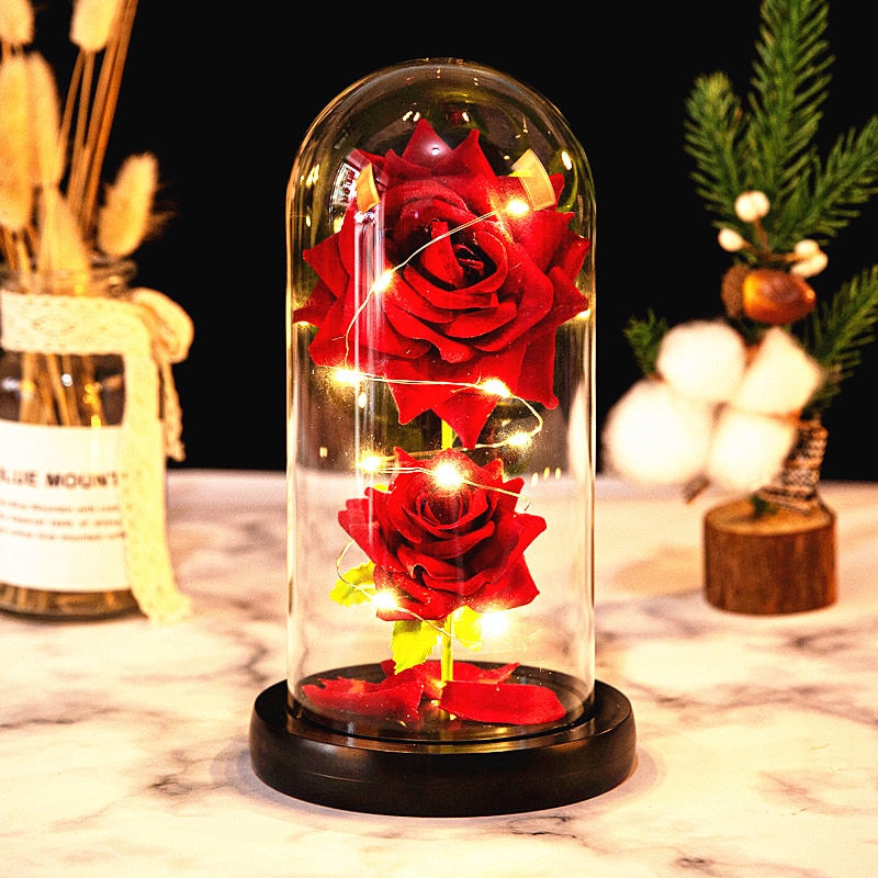 Rose LED Light In Glass - Furdela