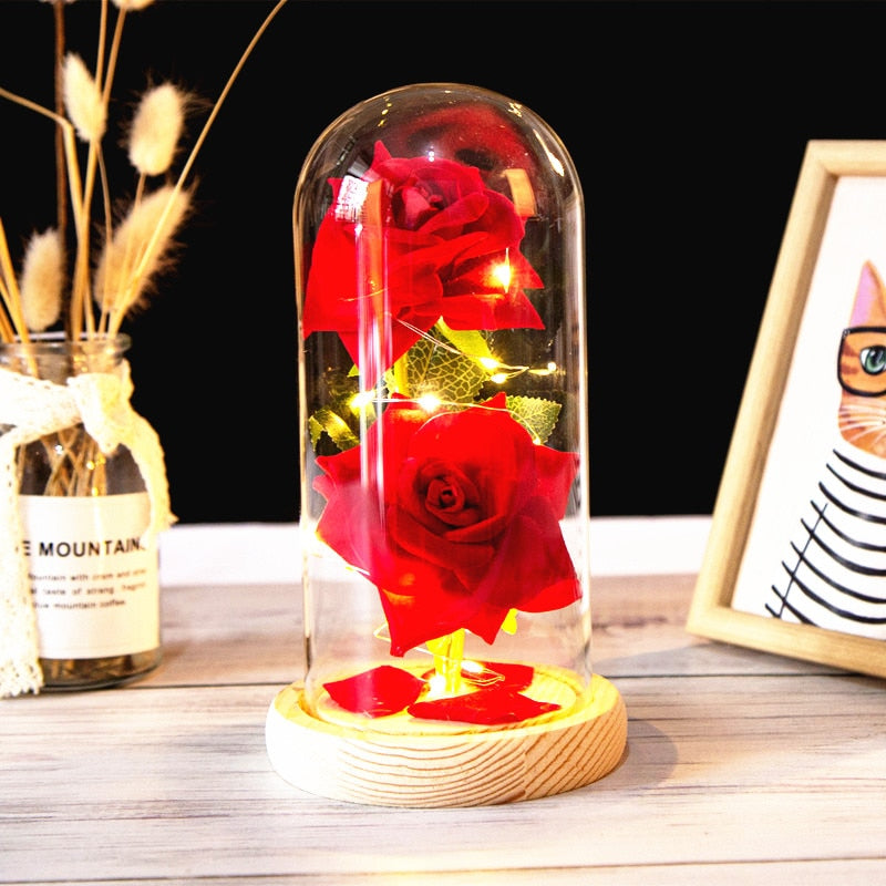 Rose LED Light In Glass - Furdela