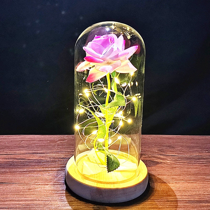 Rose LED Light In Glass - Furdela