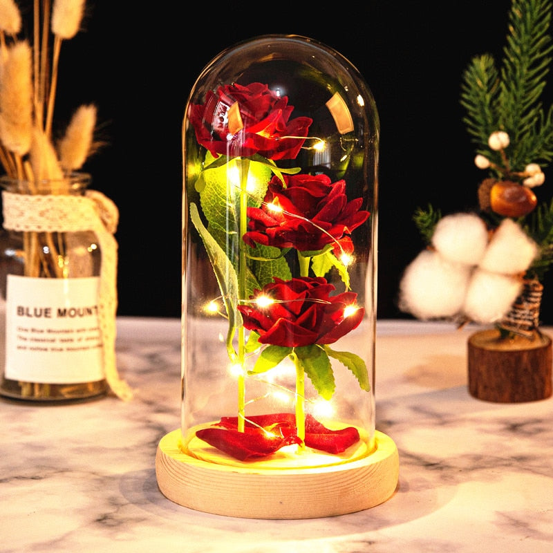 Rose LED Light In Glass - Furdela