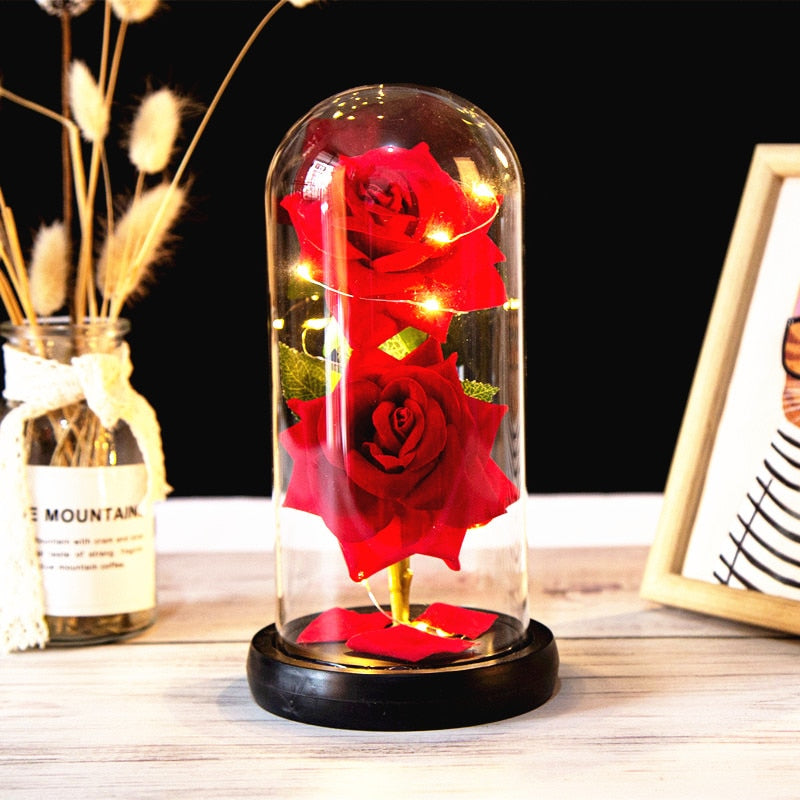 Rose LED Light In Glass - Furdela