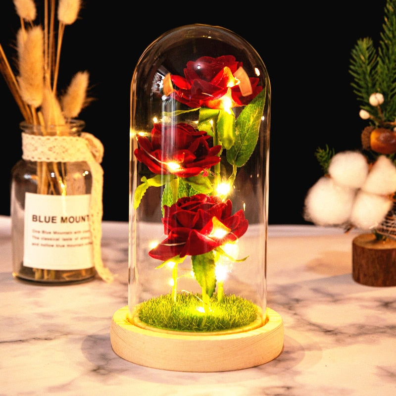 Rose LED Light In Glass - Furdela